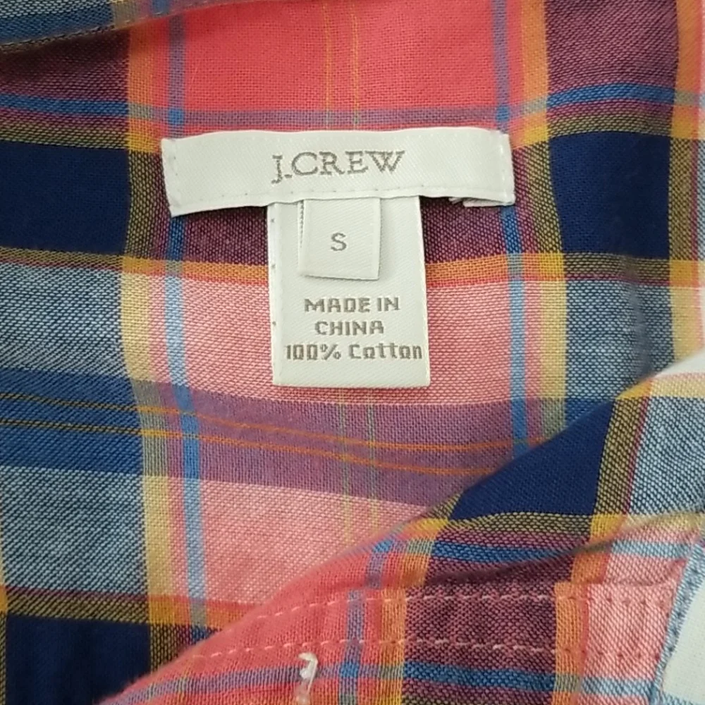 J. Crew Madras Plaid Popover